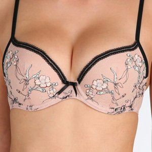 New Marie Jo Full Cup Bra By Pima Donna Sexy lace low cut Underwire in Pink